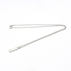 Tiffany & Co. // 18k White Gold Diamond Bar Necklace // 16.14" // Store Display