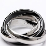 Cartier // 18k White Gold + Cermaic Trinity Ring // Ring Size: 4.5 // Store Display