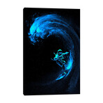 Space Surfing Blue Wave by Nicebleed (26"H x 18"W x 0.75"D)