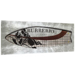 Fashion B Burgandy Surfboard // Reverse Printed Tempered Glass with Silver Leaf