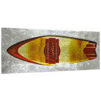 Fashion C Golden Surfboard // Reverse Printed Tempered Glass with Silver Leaf