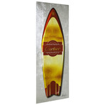 Fashion C Golden Surfboard // Reverse Printed Tempered Glass with Silver Leaf