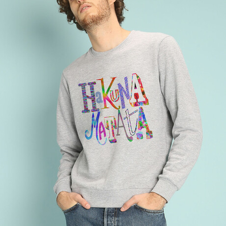 Hakuna Matata Color Sweatshirt // Gray (XS)