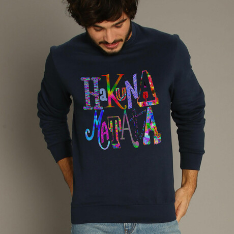 Hakuna Matata Color Sweatshirt // Navy (XS)