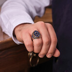 Isaiah Silver Blue Zircon Men's Ring (9)