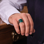 Ward Silver Green Agate Ring (9)