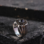Harley Silver Black Zircon Men's Ring (9)