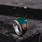 Ward Silver Green Agate Ring (9)