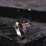 Isaiah Silver Blue Zircon Men's Ring (9)