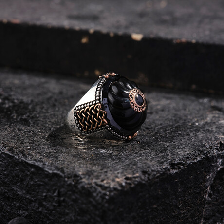 Piers Silver Onyx Stone Special Design Ring (9)