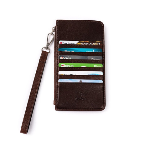 Phone Wallet // Brown (Iphone 13 Pro)