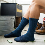 Paper x Cotton Heather Camp Socks // Pack of 2 // Indigo (Small)