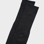 Paper x Superwash Wool Over the Calf Socks // Pack of 2 // Black (Small)