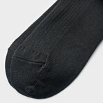 Paper x Cotton Rib Crew Socks// Pack of 3 // Black (Small)