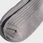 Paper x Superwash Wool Rib Crew Socks // Pack of 2 // Grey (Small)