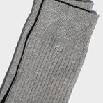 Paper x Cotton Rib Crew Socks// Pack of 3 // Grey (Small)