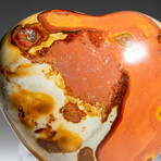 Genuine Polished Polychrome Jasper Heart  with Acrylic Display Stand
