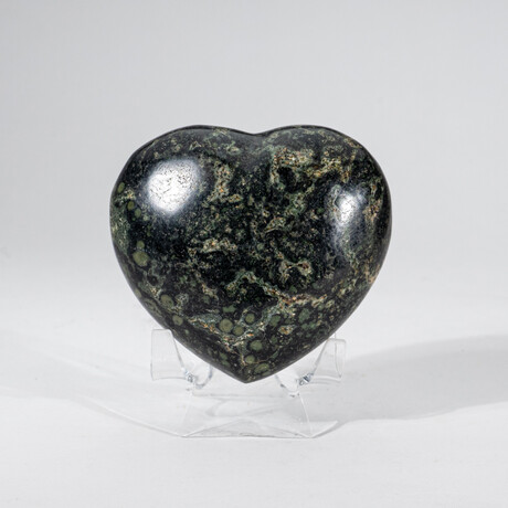 Genuine Polished Kambaba Jasper Heart With A Black Velvet Pouch // 343g