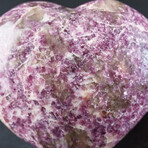 Genuine Polished Lepidolite Heart With A Black Velvet Pouch