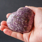 Genuine Polished Lepidolite Heart with Acrylic Display Stand