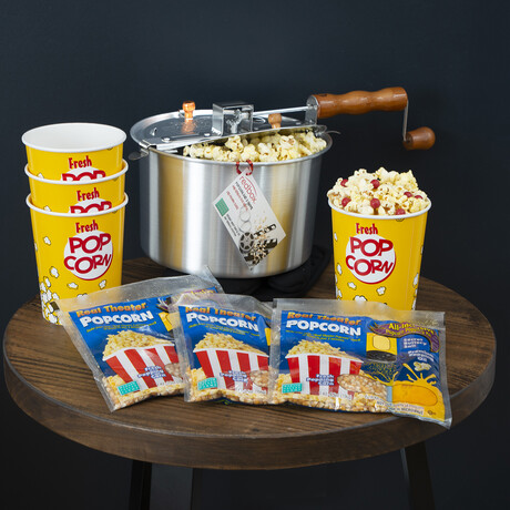 Date Night Popcorn & A Movie Whirley Pop Set​ (Red)