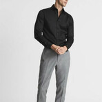 Slim Fit Solid Dress Shirt // Black (XL)
