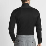 Slim Fit Solid Dress Shirt // Black (M)