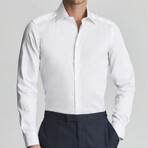 Slim Fit Solid Dress Shirt // White (L)