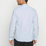 Banded Collar Dress Shirt // Light Blue (L)
