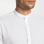 Banded Collar Dress Shirt // White (M)