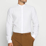 Banded Collar Dress Shirt // White (2XL)