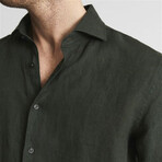 Wide Collar Dress Shirt // Khaki (M)