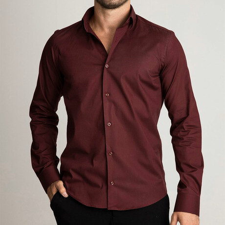 Scully Dress Shirt // Claret Red (S)