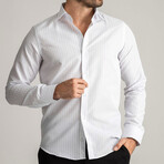 Thin Striped Dress Shirt // White, Black (XL)