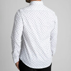 Skull Print Dress Shirt // White, Black (3XL)