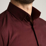 Clasic Dress Shirt // Claret Red (L)