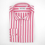 Striped Dress Shirt // Pink, White (S)