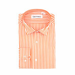 Striped Dress Shirt // Orange, White (M)