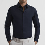 Slim Fit Dress Shirt // Navy (XL)