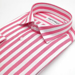 Striped Dress Shirt // Pink, White (XL)