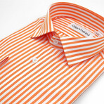 Striped Dress Shirt // Orange, White (M)