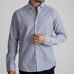 Thin Striped Dress Shirt // Navy, White (S)