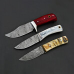 Damascus Skinner Knives // Set Of 3