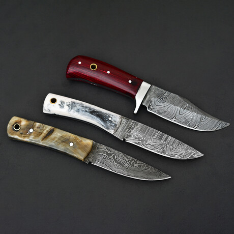 Damascus Skinner Knives // Set Of 3 PCS