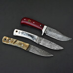 Damascus Skinner Knives // Set Of 3