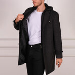 Dublin Overcoat // Patterned Black (Small)