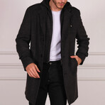 Dublin Overcoat // Patterned Black (Small)