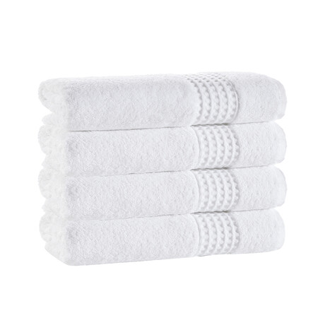 Ela Turkish Cotton Hand Towels // Set of 4 (Anthracite)