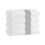 Anton Turkish Cotton Hand Towels // Set of 4 (Anthracite)