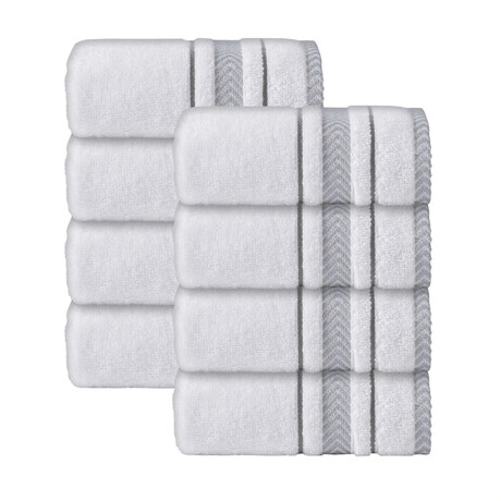 Enchasoft Turkish Cotton Wash Towels // Set of 8 (Anthracite)